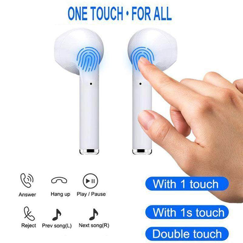 TWS I12 Airpods with Super Sound & High Quality Touch Sensors True Stereo Headphones with Built in Mic 10m Transmission Bluetooth Wireless Earbuds , Chargng Case Sport Headset for all Bluetooth Smart devices.