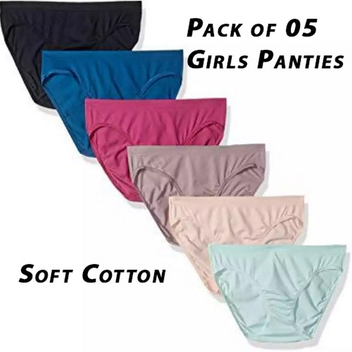 Pack of 5 Comfortable Cotton Brief Women Underwear Panties under garments for girls